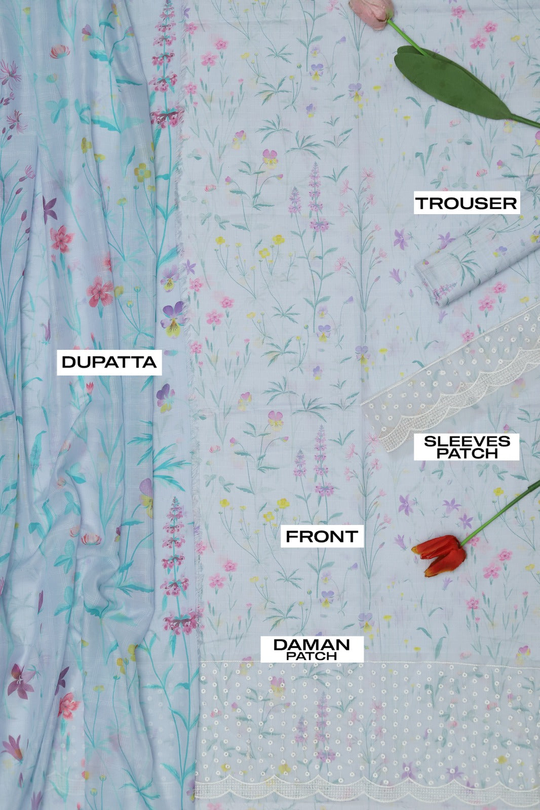 Daman Embroidery, Sleeves Printed Sleeves Full Heavy Embroidery Patch | SUMMER COLLECTION 2025