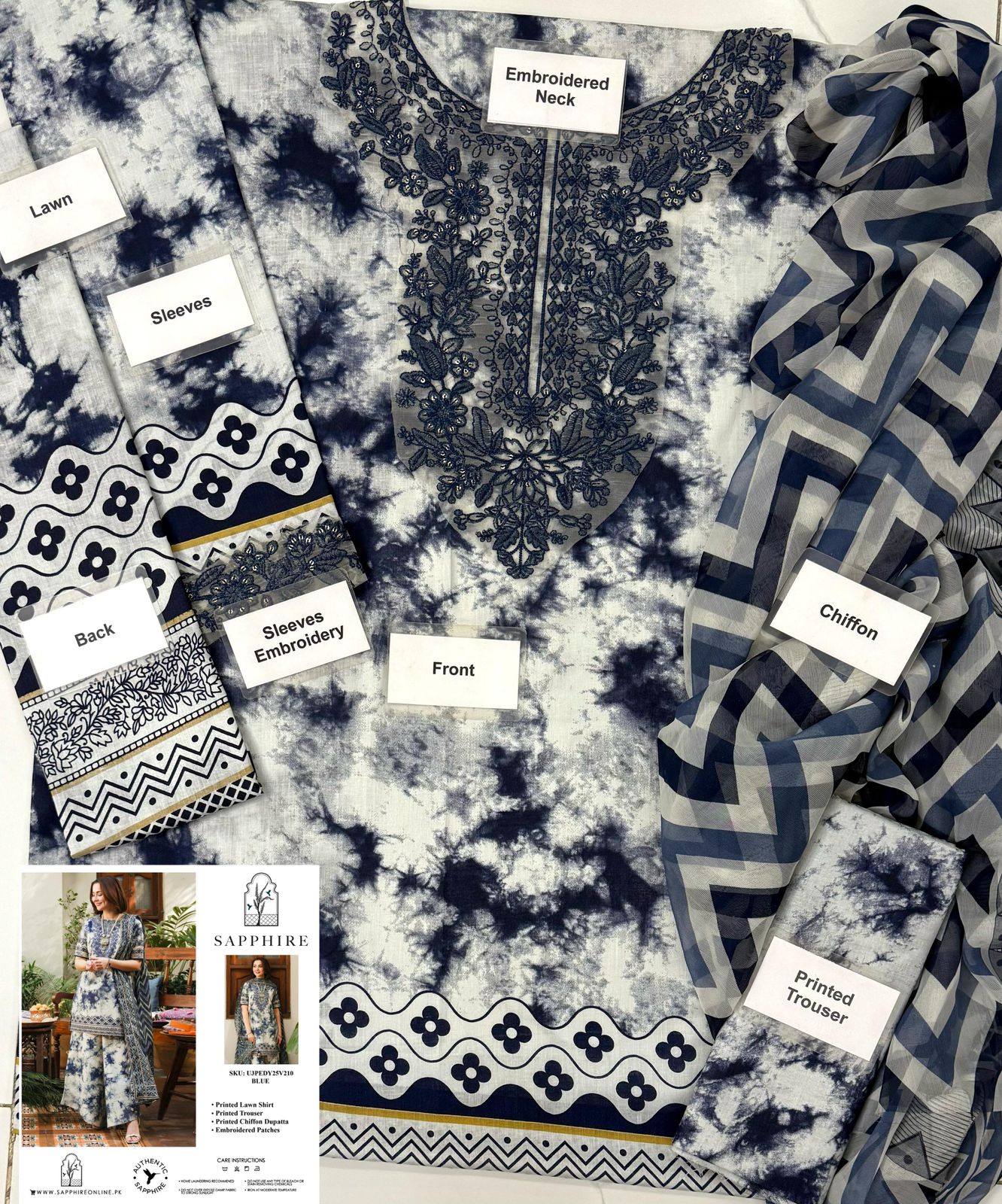 3 Piece - Embroidered Lawn Suit