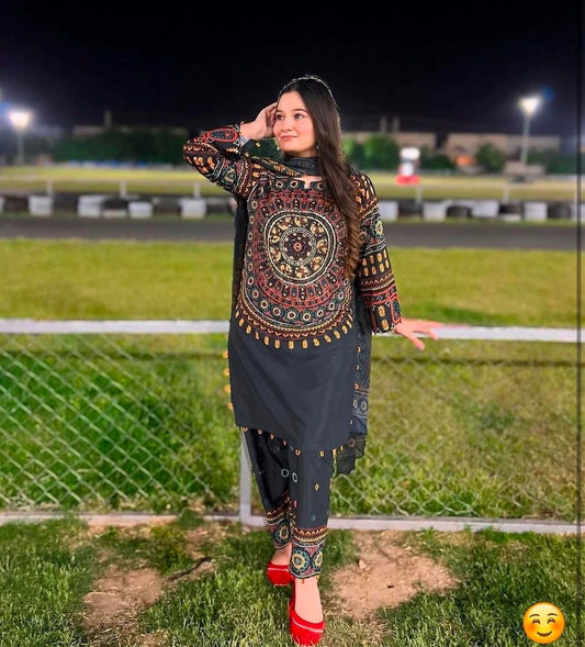 3-Piece Unstitched Suit Features Premium Quality SELF Swiss Jacquard Lawn Fabric
